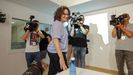 Oltra a su llega a la rueda de prensa del pleno del Consejo valenciano tras ser imputada