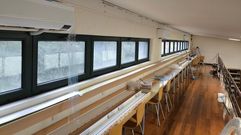 Obras de reforma en la biblioteca municipal de Corcubin 