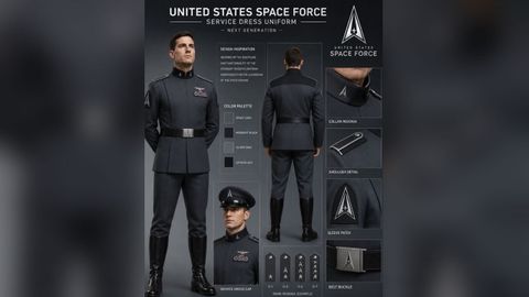 Imagen publicada por Donald Trump del uniforma de la Fuerza Espacial de EE.UU.
