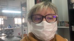 Bel�n Fern�ndez L�pez en el taller de San Pablo de los Montes, en Toledo.