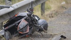 Motocicleta del hombre de 27 aos fallecido el pasado jueves en Lugo.