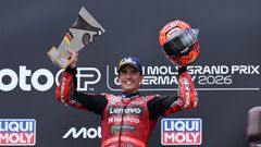 Marc M�rquez, tras ganar el Gran Premio de Alemania en Sachsenring.