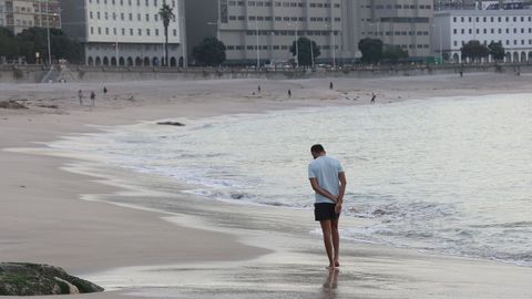 La playa del Orzn a comienzos de este mes. 