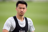 Okazaki durante un entrenamiento con el Leicester