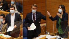 Gonzalo Caballero, Alberto Nez Feijoo y Ana Pontn, en el Parlamento