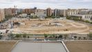 Espacio que ocupaba el estadio de La Romareda, terminado de demoler este verano y donde se construir el nuevo estadio