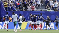 La celebraci�n del gol de Mbapp�