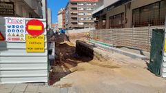 El paso subterrneo de la calle Madrid, en Sanxenxo, va tomando forma