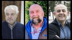 Jos� Luis Rivera (izquierda), Vicente Parra (centro) y Xos� Manuel Fern�ndez compartir�n el nuevo gobierno municipal de Quiroga