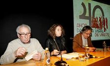 Waldino Varela, Amelia P�rez y Carlos Barros en un momento del acto.