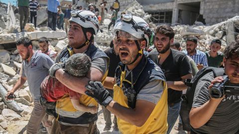 La aviaci�n siria y rusa han castigado duramente desde hace meses las localidades de Idlib