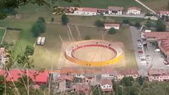 Plaza porttil instalada en Benia de Ons