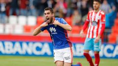 Johannesson celebra su gol frente al Lugo