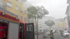 Imagen de uno de los dos incendios registrados este domingo en Oviedo