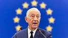 Rebelo de Sousa en una rueda de prensa en Bruselas.