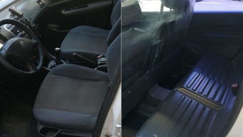 Interior de los coches de la Guardia Civil en Asturias