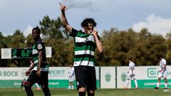 Paulo Iago celebra un tanto con el Sporting, el pasado curso.