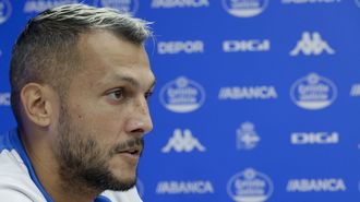 Stoichkov, durante una rueda de prensa en el D&eacute;por Training Center.