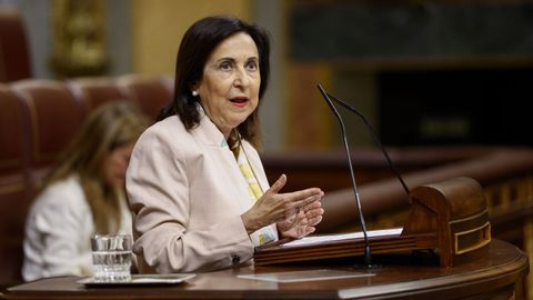 Margarita Robles en la tribuna del Congreso.