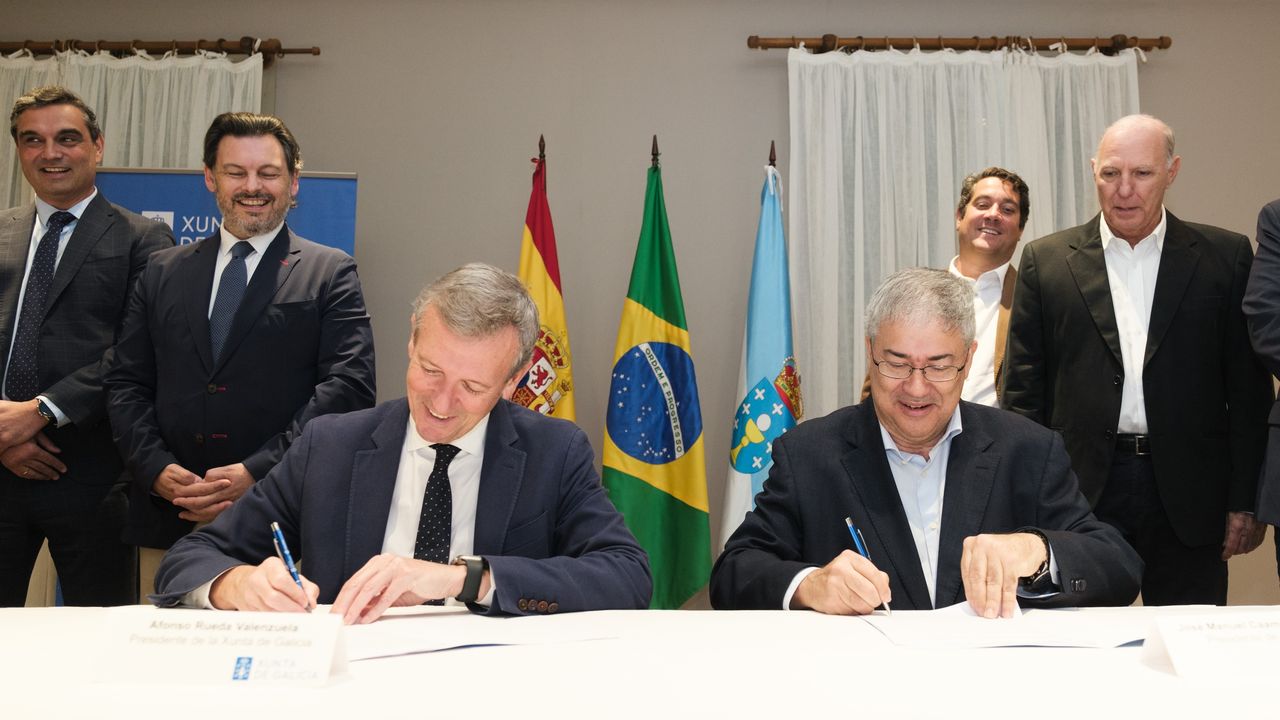 Rueda firma un convenio con los empresarios gallegos en Brasil para impulsar el comercio