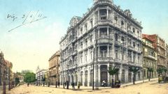 Postal antigua del desaparecido edificio Rubira en Vigo