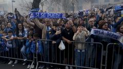 Imagen del recibimiento al Deportivo antes del partido contra el Zaragoza