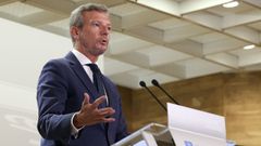 El presidente de la Xunta, Alfonso Rueda, tras la primera reuni�n del Consello del curso pol�tico.