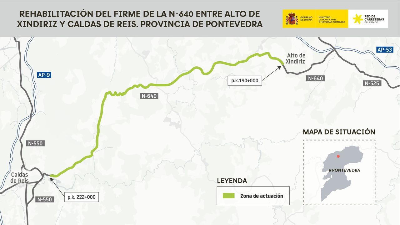 Licitan el fresado y asfaltado integral de la N-640 a su paso por A Estrada