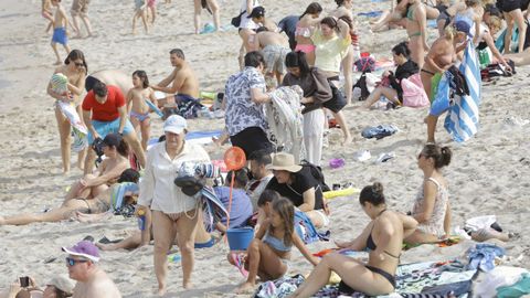 En A Coru�a se han alcanzado los 30,8 grados. En la imagen, la playa de Riazor.