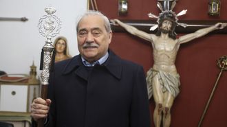 Jos� Ram�n Cancelo, hermano mayor de la Cofrad�a de las Angustias, en una imagen tomada este martes