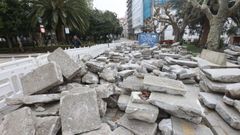 Las losas de la calle Cortadur�a, detr�s de la iglesia de Santiago