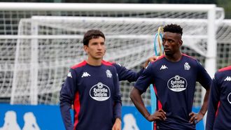 Luis Chac�n y Mohamed Bouldini, durante un entrenamiento de hace dos temporadas