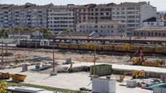 Obras en la estaci�n de Ourense, fotografiada este lunes.