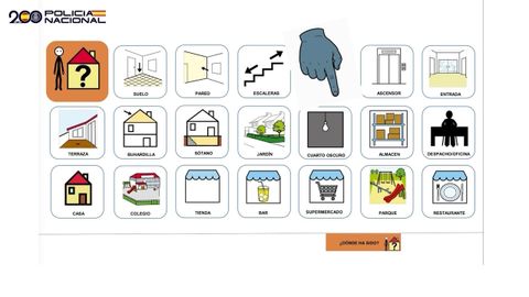 Una muestra del cuaderno de pictogramas que utilizar&aacute;n los polic&iacute;as
