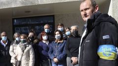 Ciudadanos ucranianos reunidos este lunes en Santiago para pedir ayuda para su pa�s