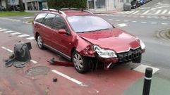 Estado en el que qued� uno de los veh�culos siniestrados en el accidente de la Ronda do Carme
