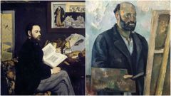 «Autorretrato de artista con paleta» (hacia 1890), óleo sobre tela de Paul Cézanne perteneciente a la Fundación Emil Bührle, y retrato de «Émile Zola» (1868), lienzo realizado por Édouard Manet y conservado en el Museo de Orsay.