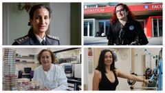 Nuria Palacios, arriba a la izquierda; Elena Vzquez Cendn, a su derecha; abajo, a la izquierda, Mara Luisa Prez del Molino; junto a Leticia Falcn