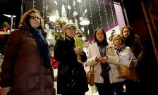 Las cinco integrantes del jurado del concurso, durante las visitas realizadas ayer.