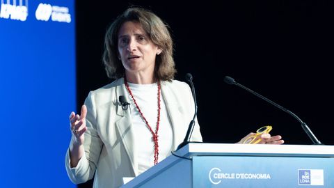 La vicepresidenta ejecutiva de la Comisi�n Europa para la Transici�n Limpia, Justa y Competitiva, Teresa Ribera, en el C�rculo de Econom�a, en el Palacio de Congresos de Catalu�a.