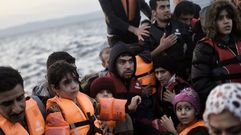 Refugiados llegados a la isla de Lesbos