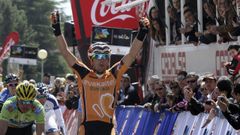 Juan Jos� Lobato, cuando corria en Euskaltel Euskadi, durante la Vuelta a Castilla y Le�n
