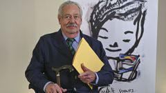 El escritor Gonzalo Celorio durante una rueda de prensa en Madrid este lunes.