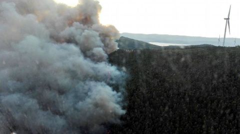 Incendio forestal en Cotobade