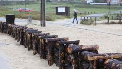 �rboles reutilizados en las vallas de las playas