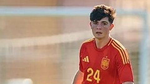 El juvenil del Celta Anxo Rodr�guez, durante el partido con la selecci�n espa�ola sub-19 ante Noruega.