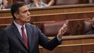 El Presidente del Gobierno, Pedro S�nchez, en una sesi�n de control en el Congreso.