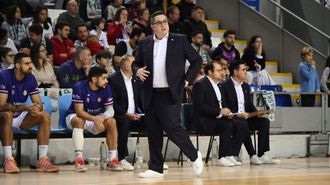 Diego Epifanio, Epi, entrenador del Obra, este domingo en la pista del Basket Mallorca.