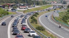 Retenciones de tr�fico en la autopista Pontevedra Vigo