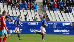 Saul Berjon Real Oviedo Tartiere Horizontal.Saul celebra su tanto frente al Lugo
